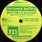 LAVONYA BAILEY : DON'T TAKE IT PERSONAL